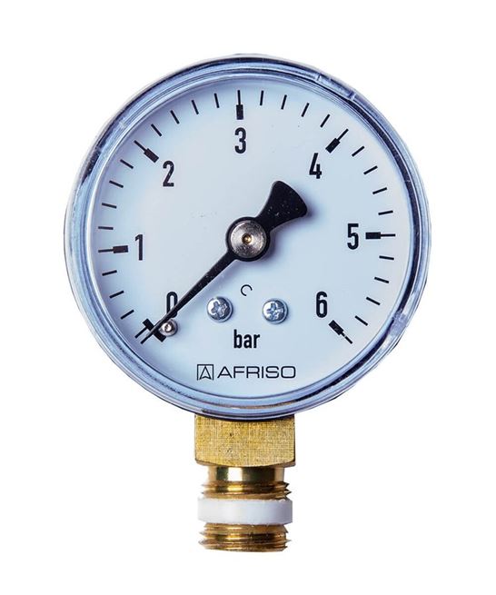 Manometer RF160 G1/2"A spodné pripojenie 0-2,5bar