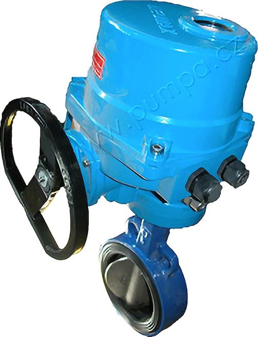 PUMPA AHP line Servopohony QT s uzatváracou klapkou - teleso zo šedej liatiny GG25, disk z tvárnej liatiny GGG4, manžeta z EPDM