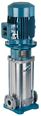 Calpeda MXV 25-2xx vertical multi-stage In-Line pumps in stainless steel INOX 