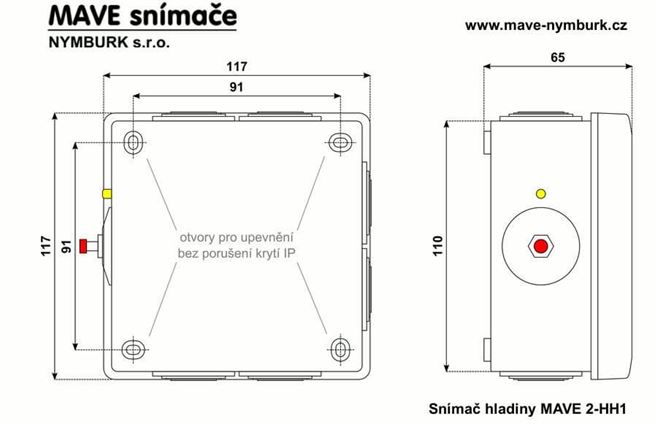 MAVE 2-HH1 snímání hladiny, ochrana/ovládání čerpadla