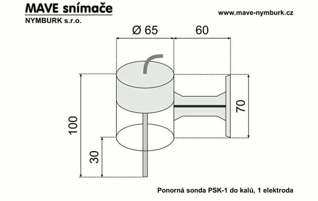 MAVE PSK-1 ponorné sonda do kalov, 1 elektróda