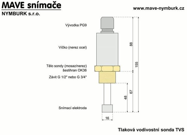 MAVE tlaková vodivostní sonda G3/4"