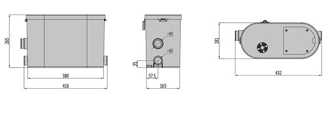 PUMPA PumpaLift C-2 230V 0,4kW přečerpávač do 90°C 2 přívody