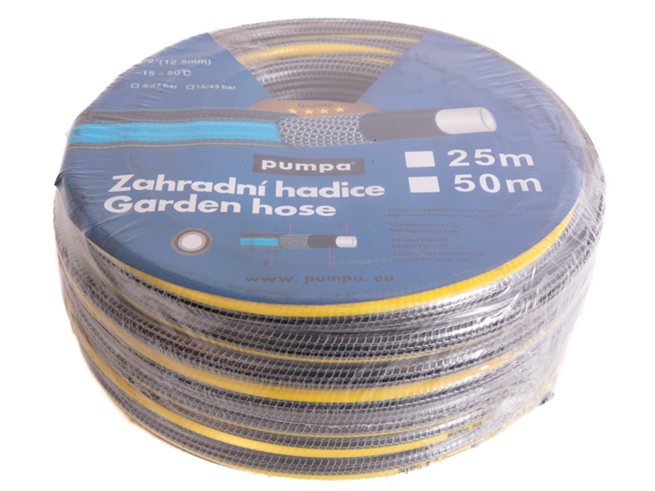 PUMPA hadice PVC 1/2" 12,5x2,5 propletená, 15bar, balení 50m 