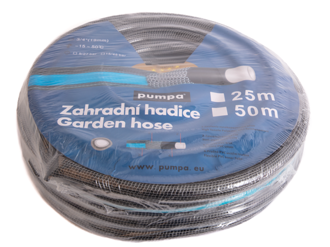 PUMPA hadice PVC 3/4" 19x2,5 propletená, 9bar, balení 25m 