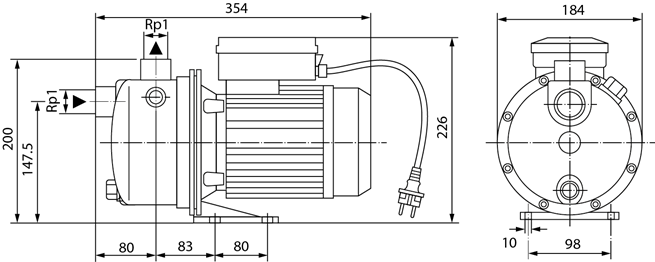 WILO WJ 203 X EM 0,75kW 230V